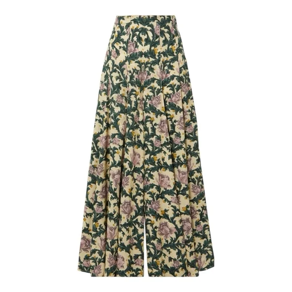 Agua by Agua Bendita Gaita Floral print Ecovero Blend Wide Leg Pants Size M